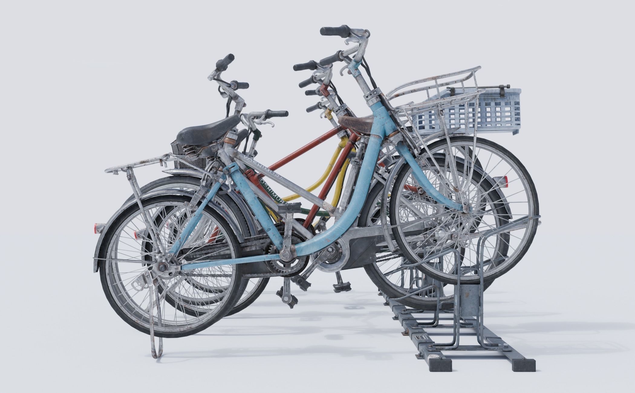 Old Bikes Low-poly 3D model_1