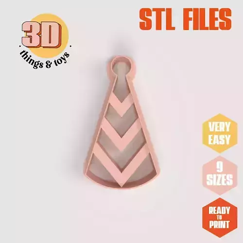 Party Hat - Cookie Cutter Clay - Many Size