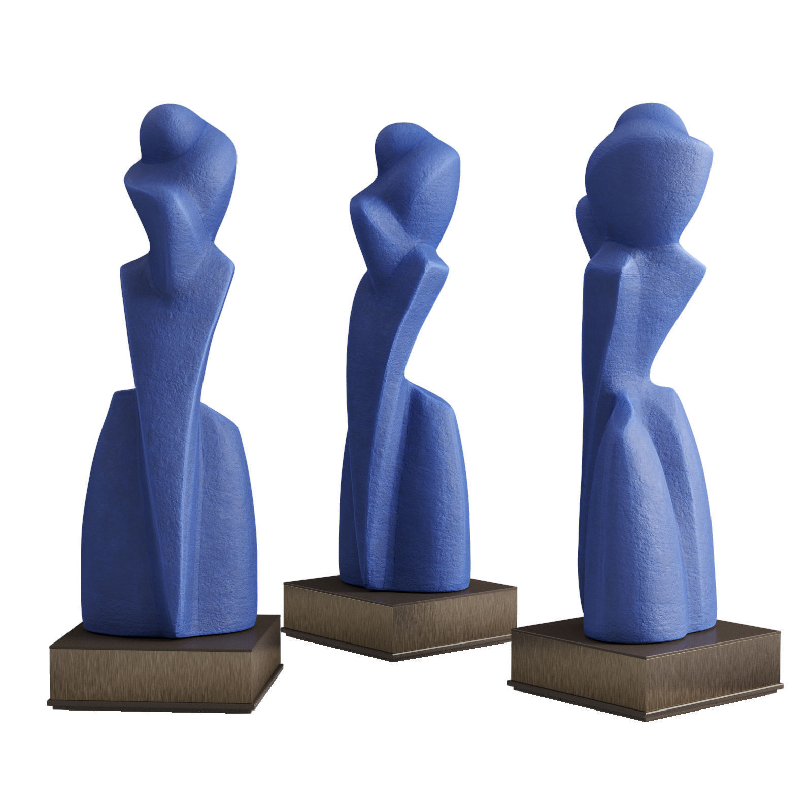 White tall abstract Low-poly 3D model_2