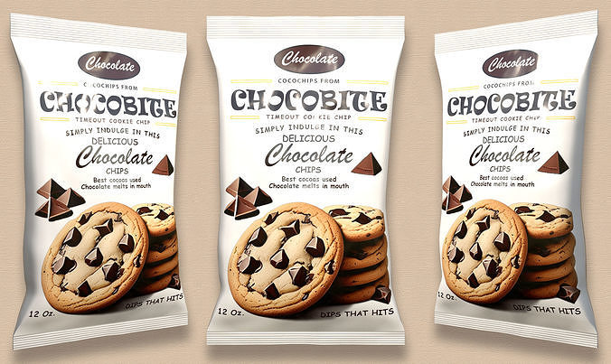 Chocolate Cookies Pack Low-poly 3D model