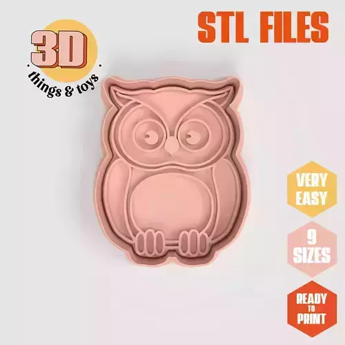 Owls Animal - Cookie Cutter Clay - Many Size