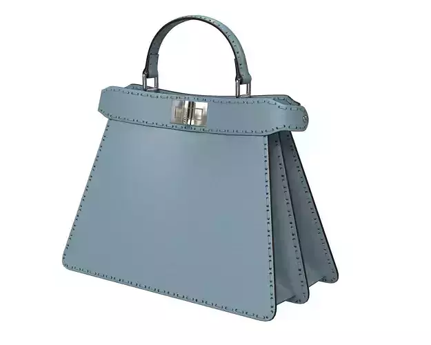 Fendi Peekaboo Bag Blue Low-poly 3D model