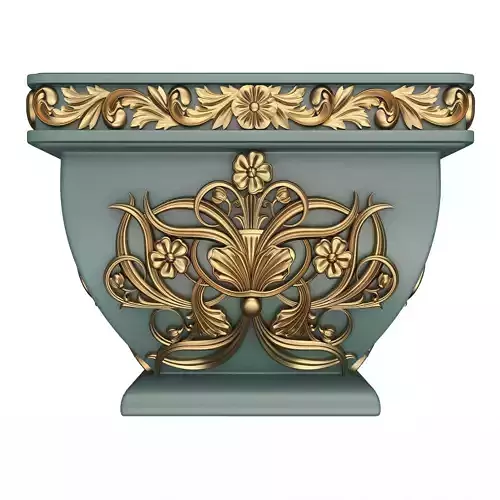 Flower Pot 02 Green Low-poly 3D model