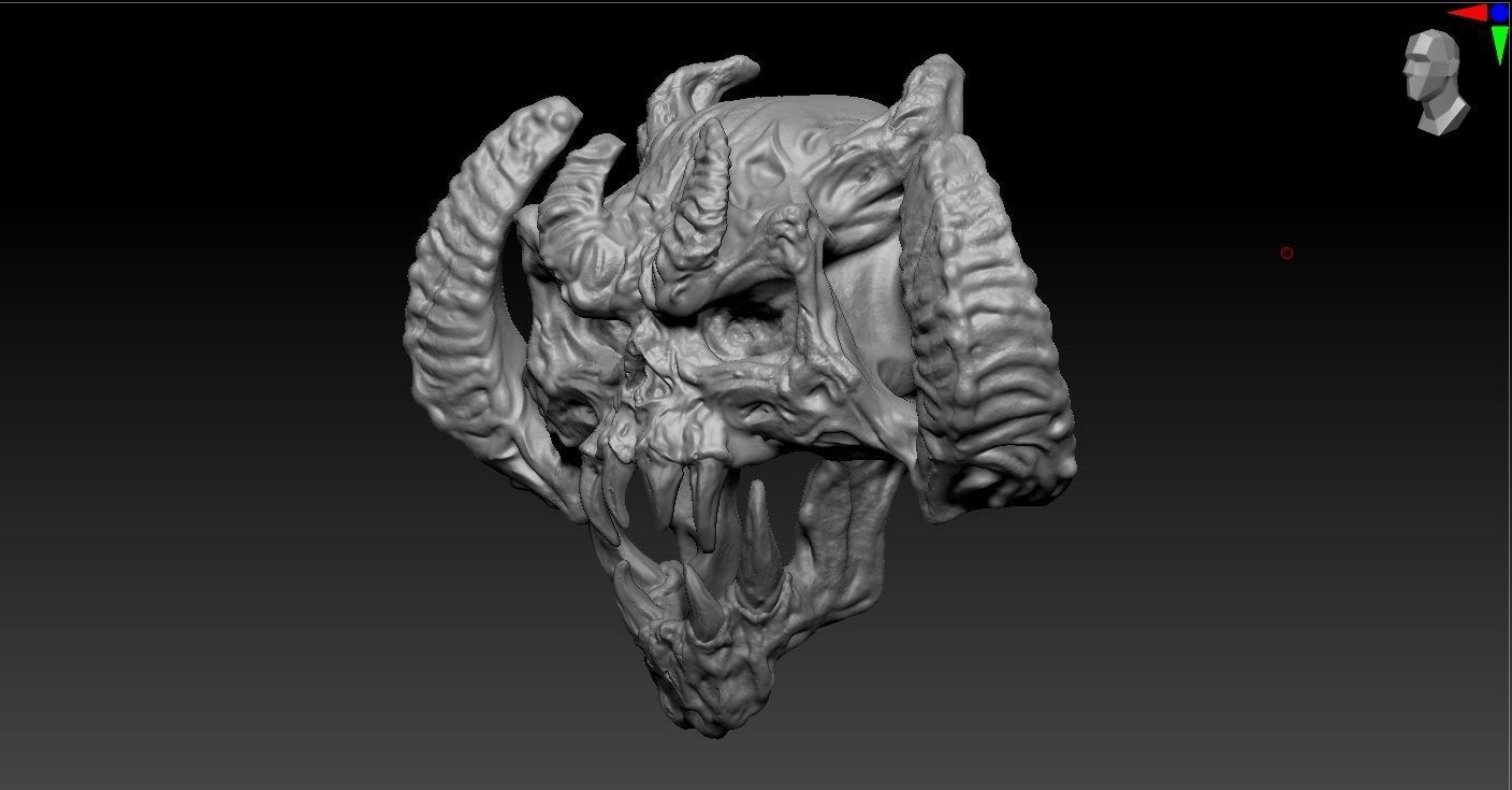 Demon skull 3D model_3