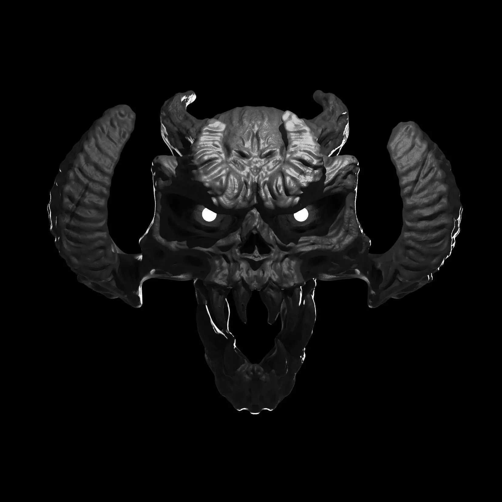 Demon skull 3D model_0