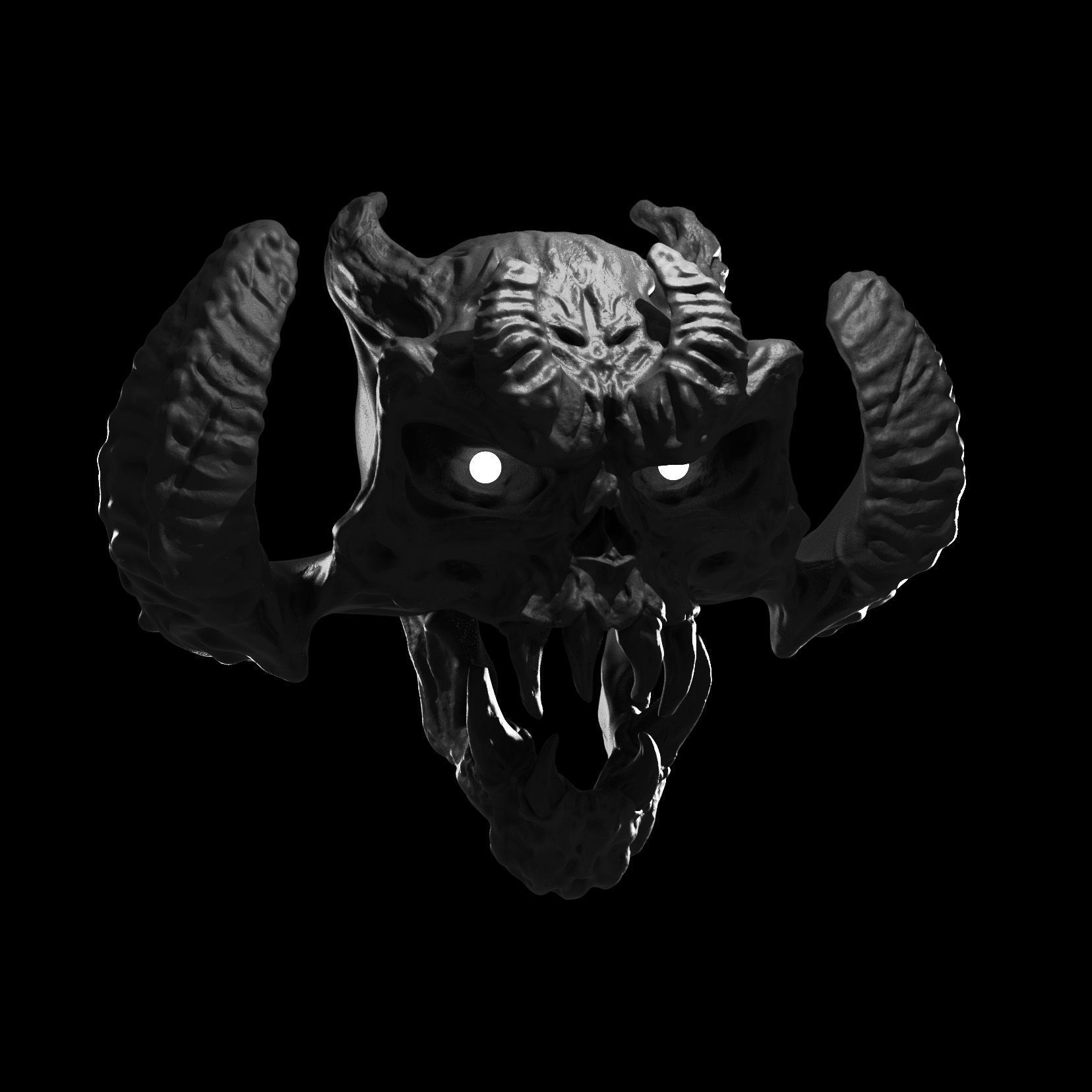 Demon skull 3D model_1