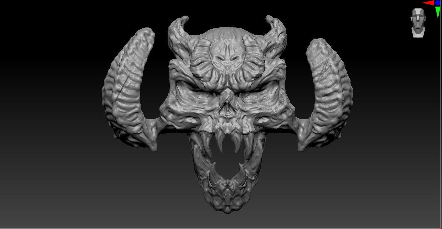 Demon skull 3D model_2