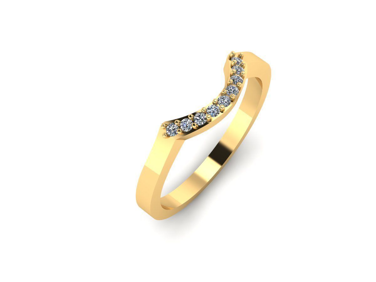 Curve ring diamond with new style 3D print model_4