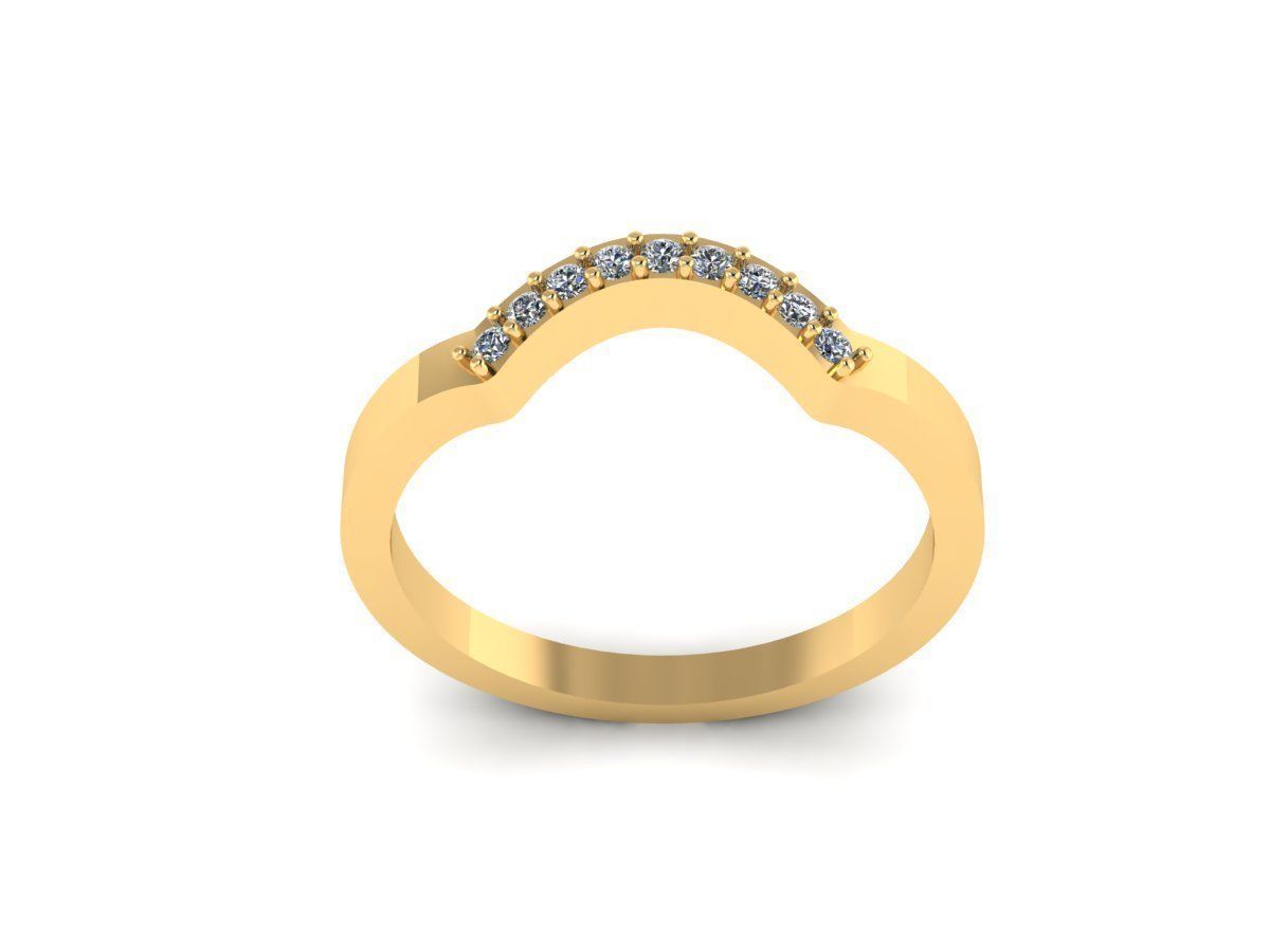 Curve ring diamond with new style 3D print model_2
