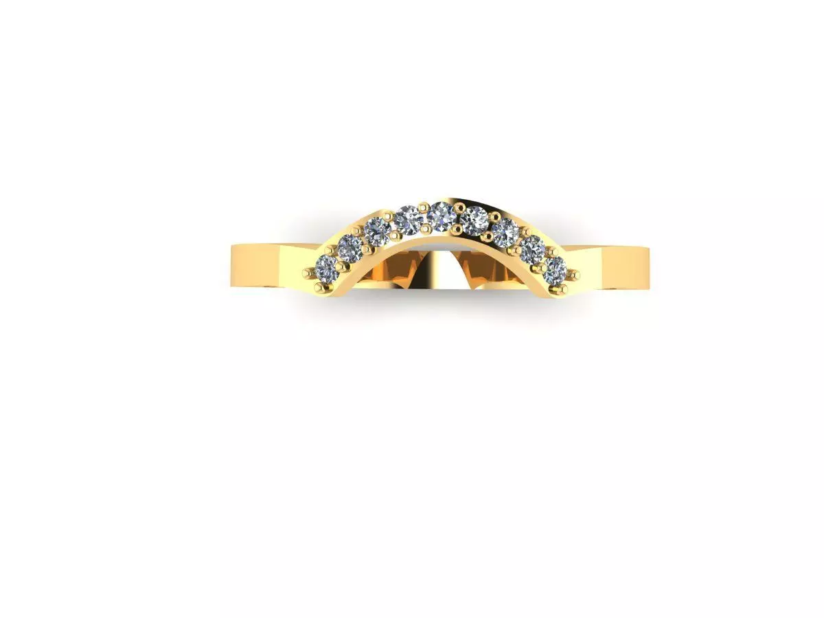Curve ring diamond with new style 3D print model_0