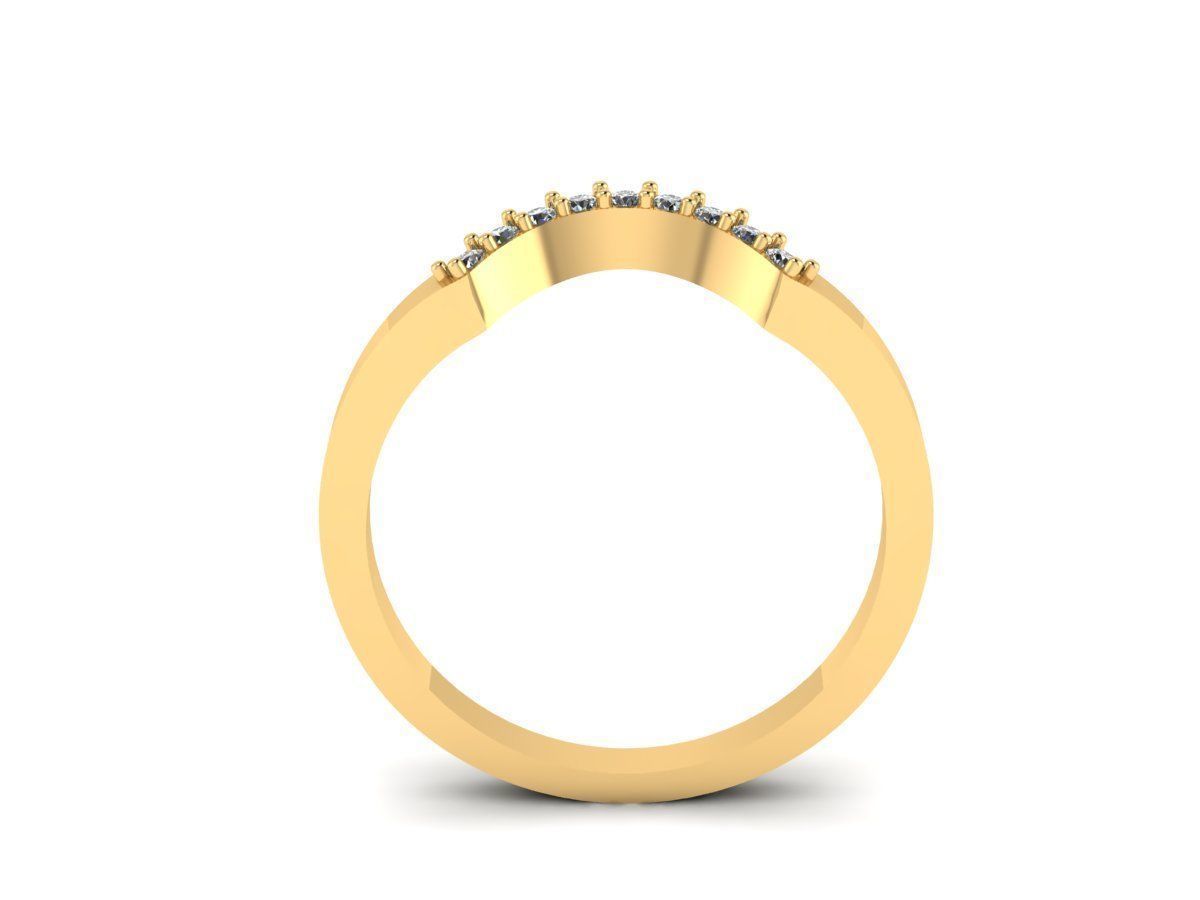 Curve ring diamond with new style 3D print model_3