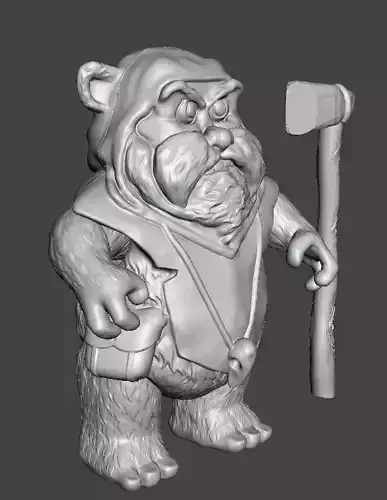 STL File 3D Ewoks CHUKHA 3D print model 3D print model  3D print model