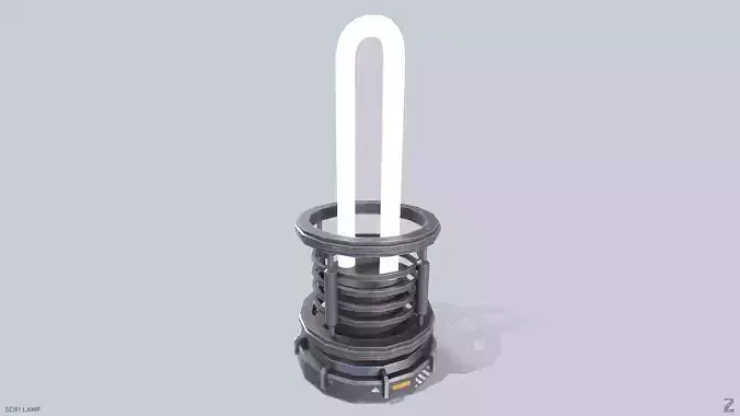 Sci fi lamp Low-poly 3D model