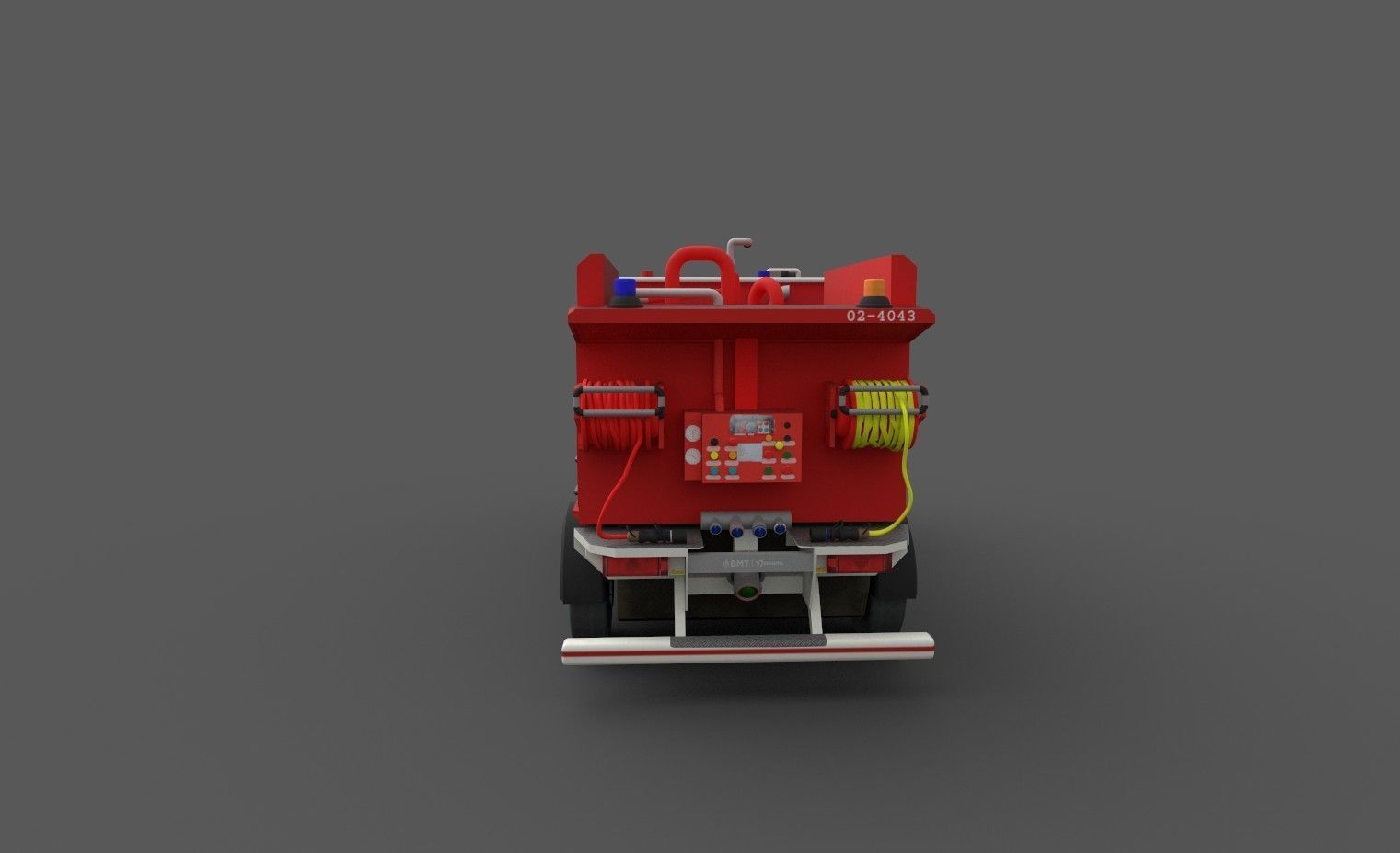 Fire truck Low-poly 3D model_2