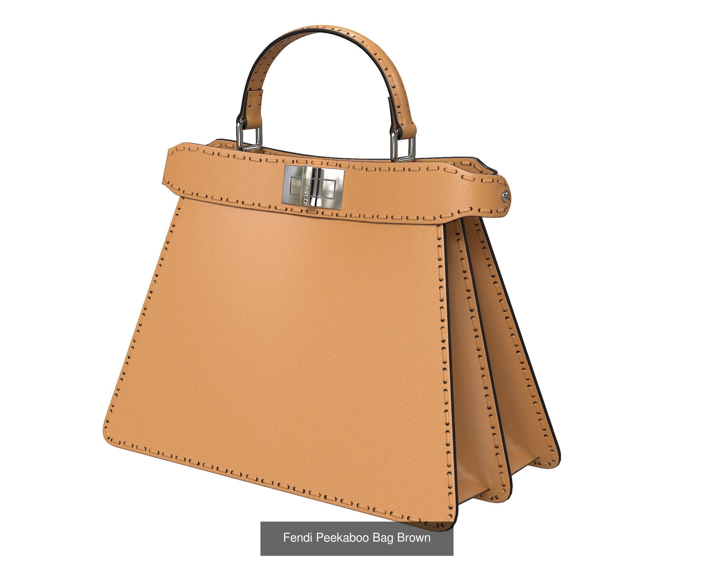 Fendi Peekaboo Bag 3D Model Collection_3