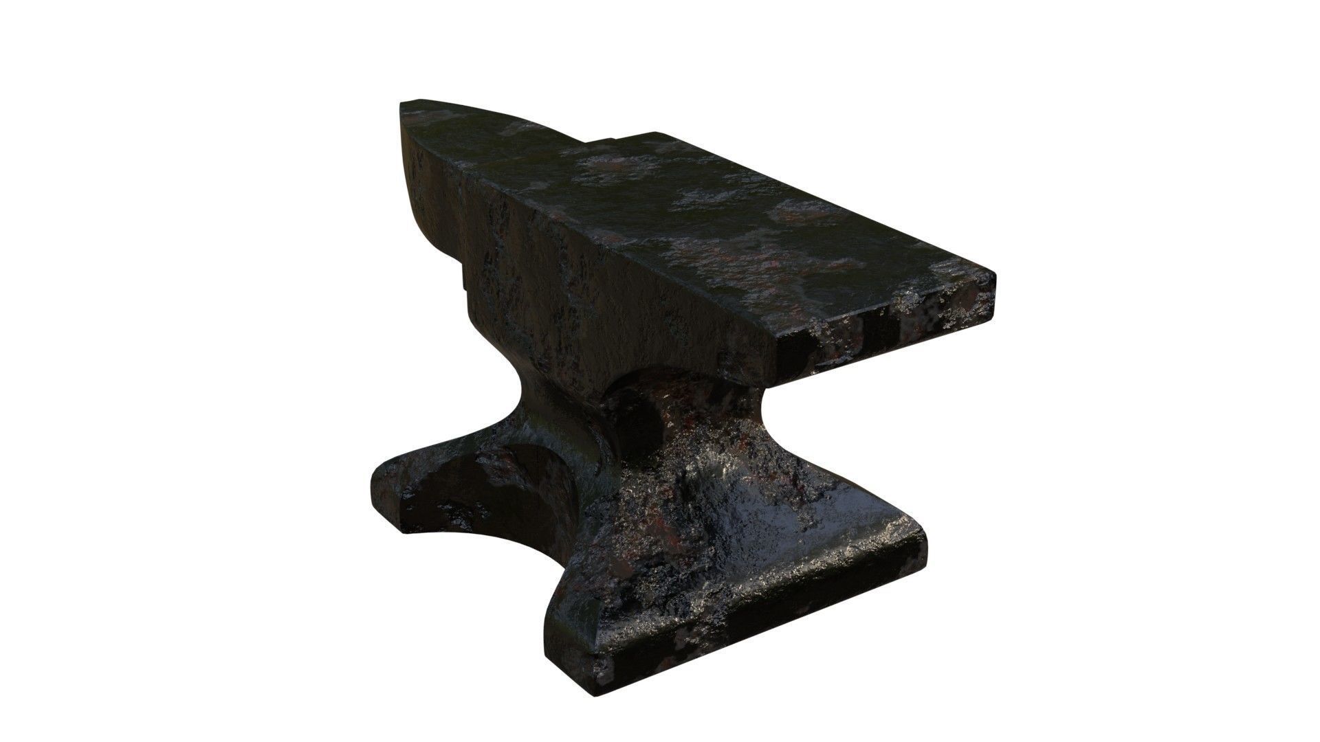 Rusty anvil old realictic 3D model_1