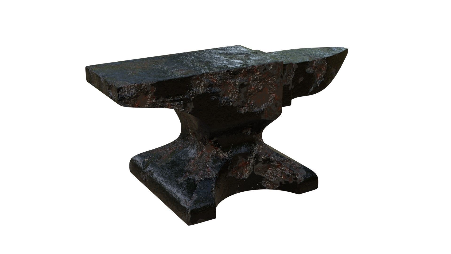 Rusty anvil old realictic 3D model_2