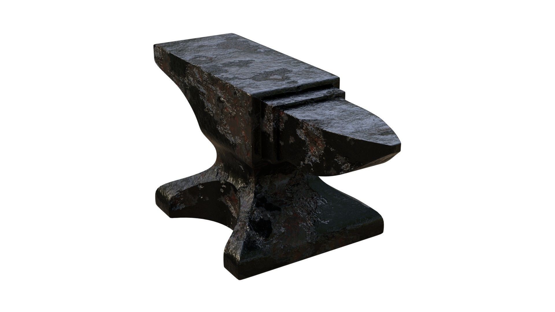 Rusty anvil old realictic 3D model_4
