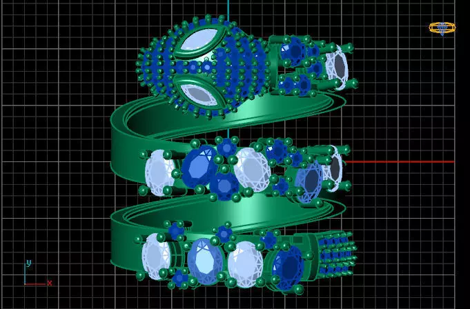 snake ring 3D print model_0