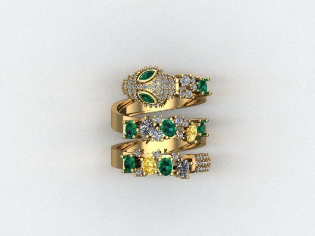 snake ring 3D print model_11