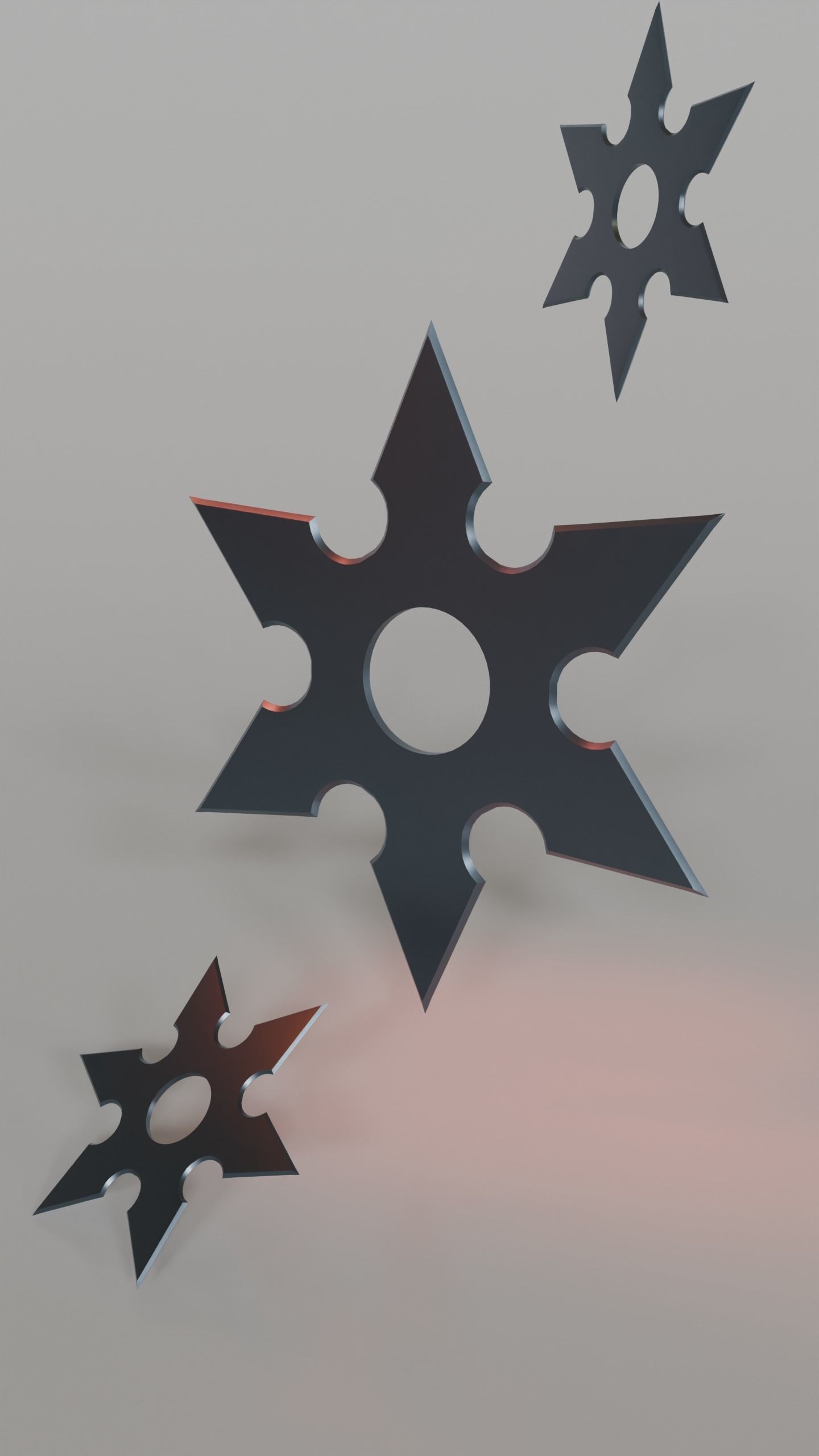 SHURIKENS WITH 3 COLOR OPTION Low-poly 3D model_1