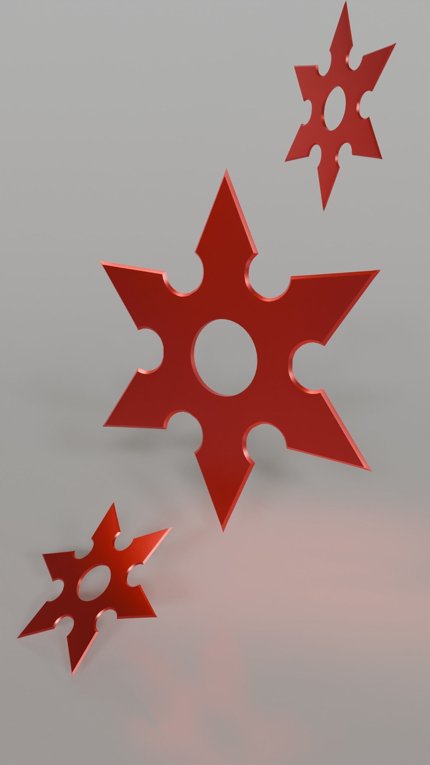 SHURIKENS WITH 3 COLOR OPTION Low-poly 3D model_2