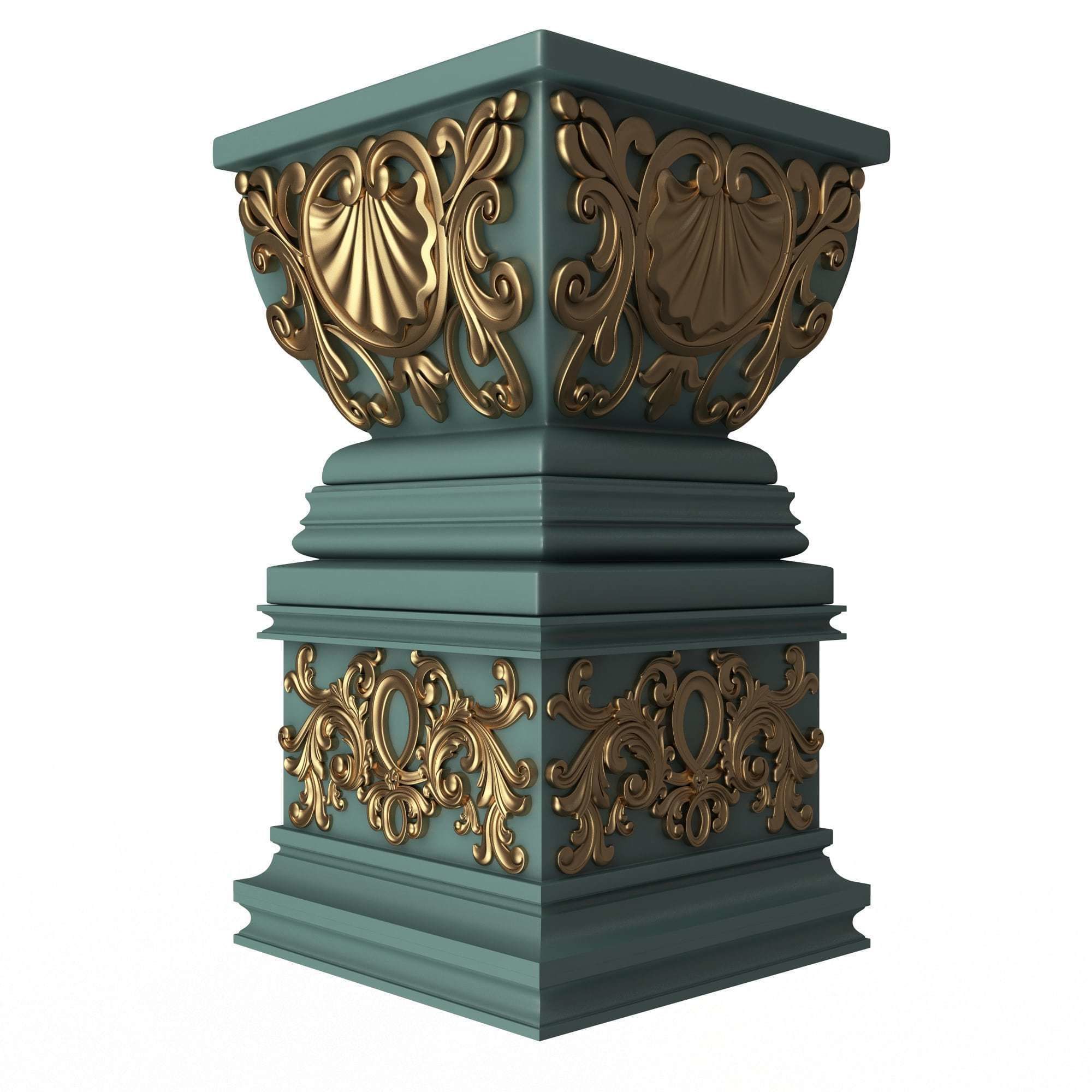 Flower Pot 06 Green Low-poly 3D model_2