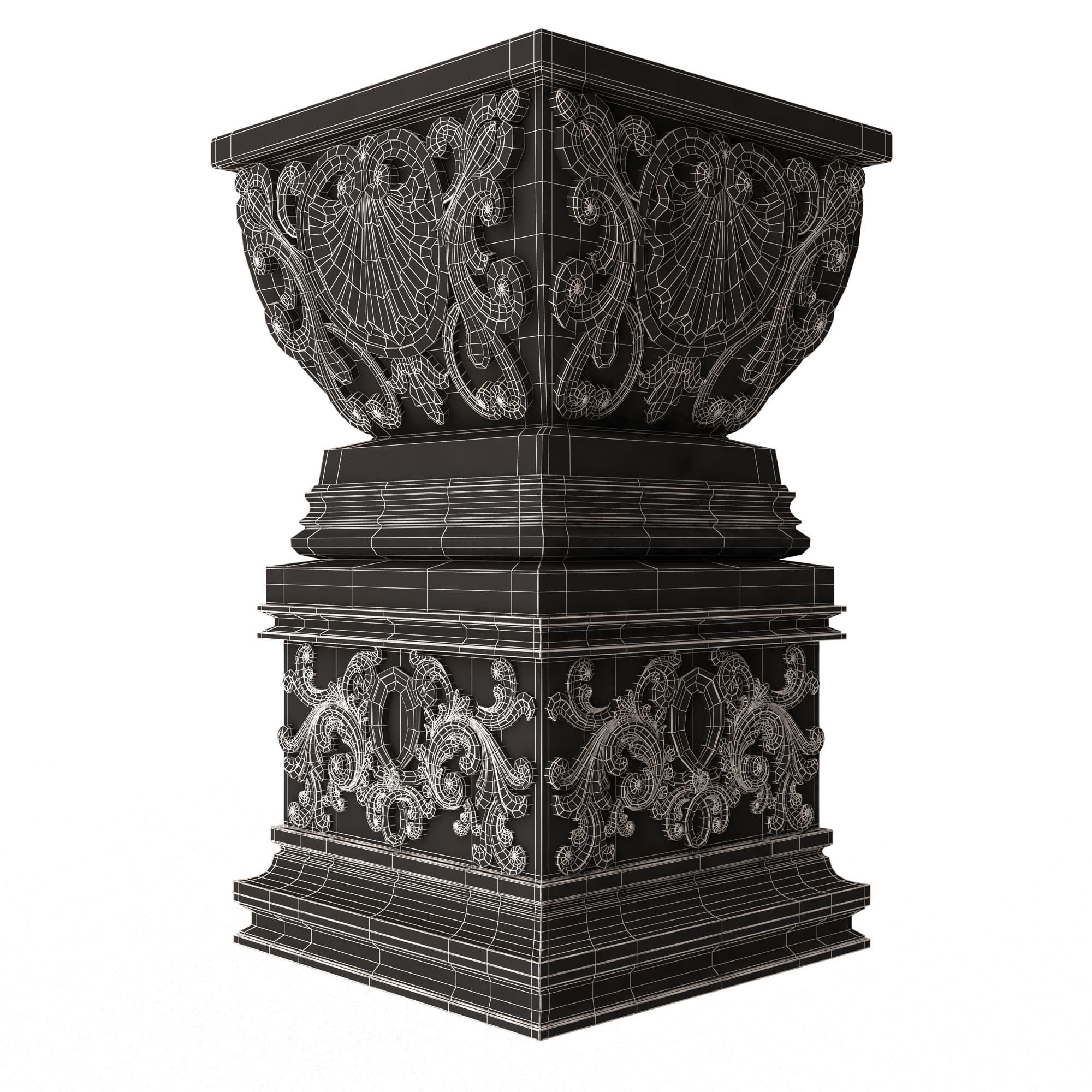 Flower Pot 06 Green Low-poly 3D model_8