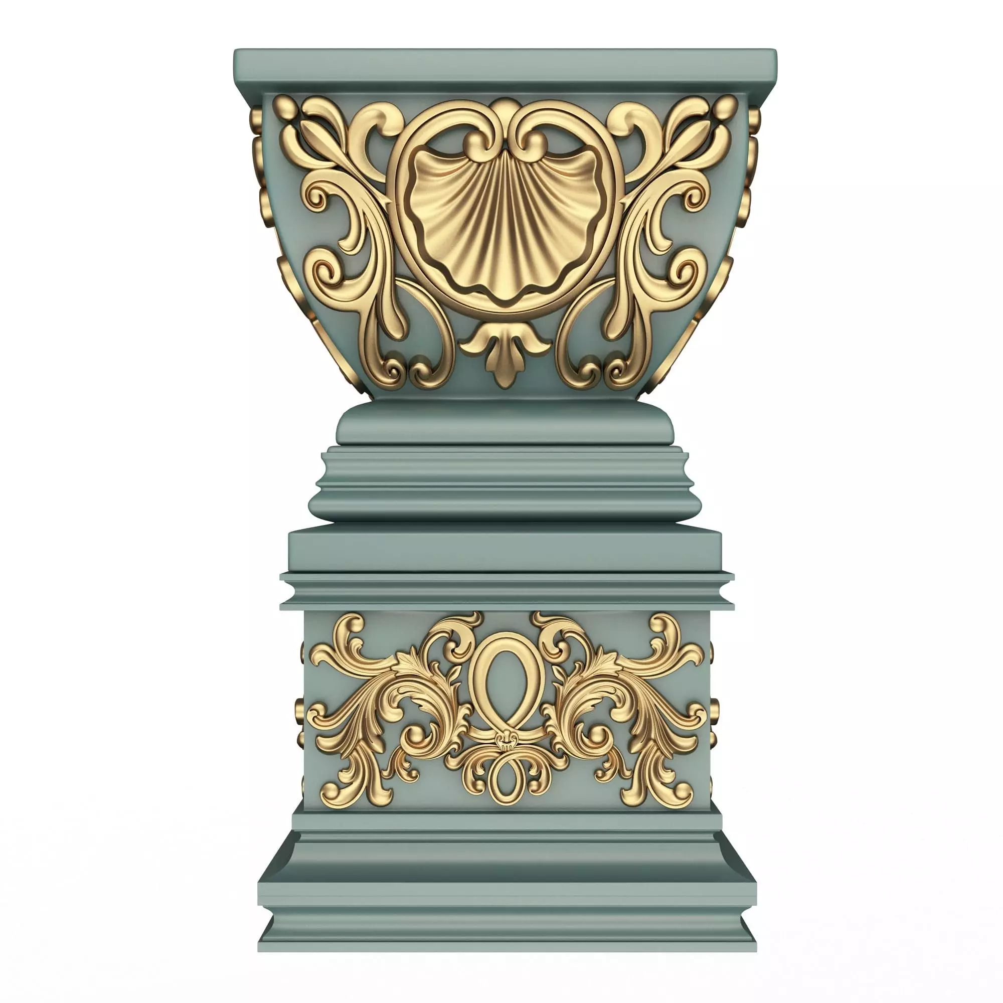 Flower Pot 06 Green Low-poly 3D model_0