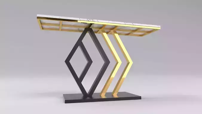 Console table minimalist with white carrara