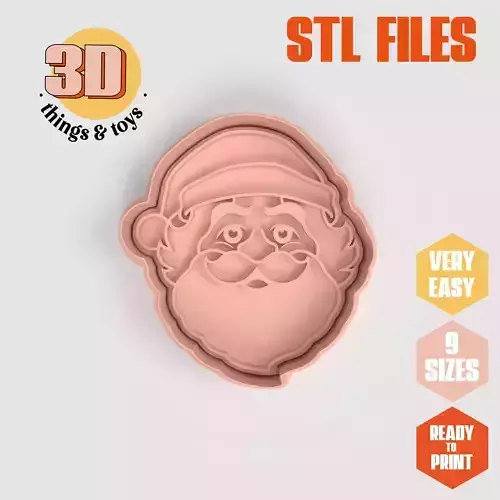 Santa Claus Christmas - Cookie Cutter Clay - Many Size 3D print model Santa Claus Christmas - Cookie Cutter Clay - Many Size 3D print model