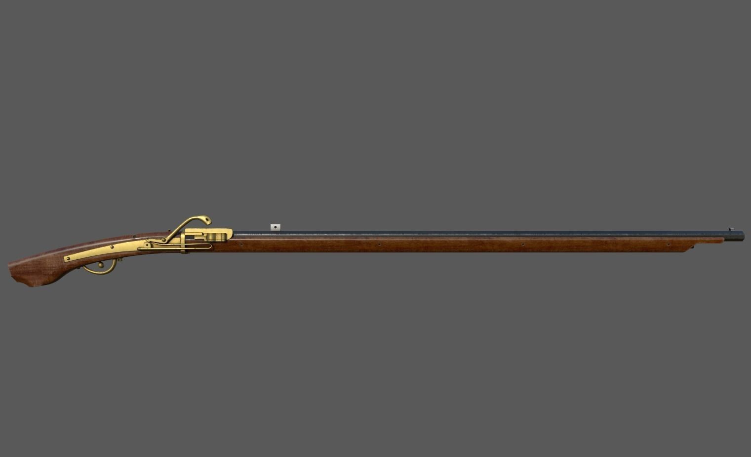 Matchlock Low-poly 3D model_1