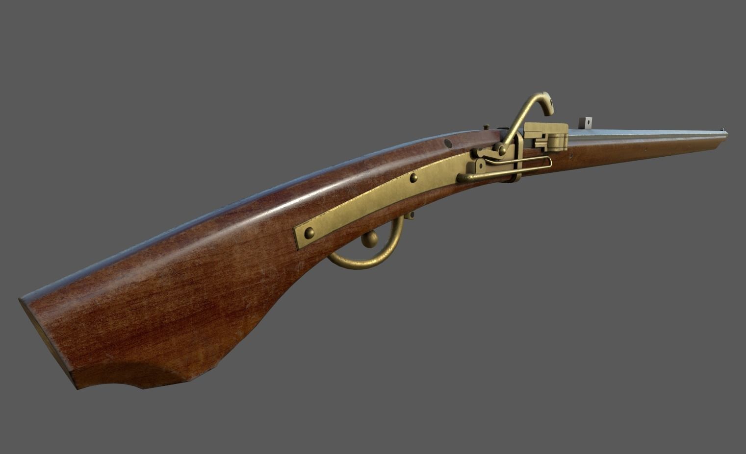 Matchlock Low-poly 3D model_5
