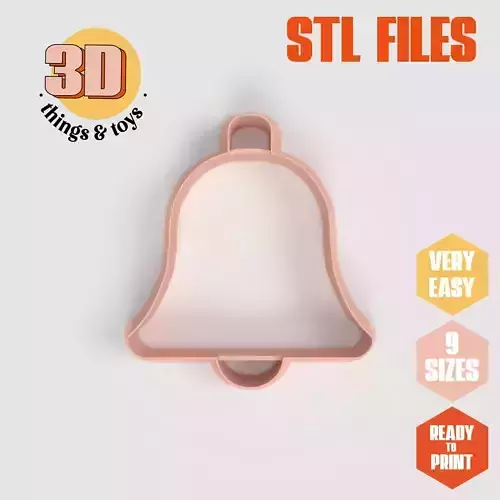 Bell Christmas - Cookie Cutter Clay - Many Size 3D print model Bell Christmas - Cookie Cutter Clay - Many Size 3D print model