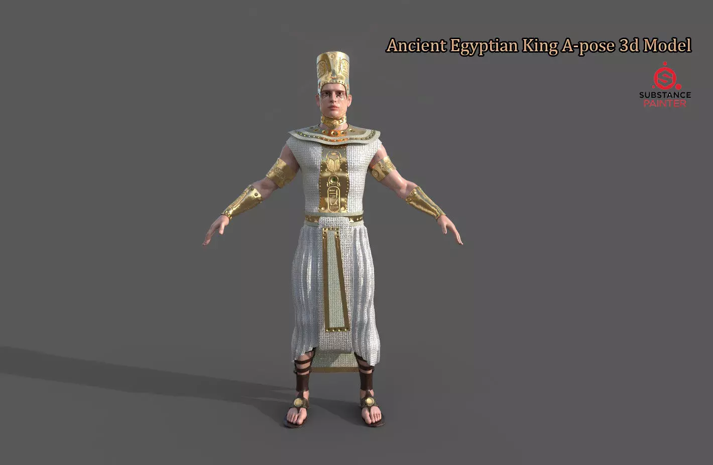 Ancient Egyptian King A-pose 3d Model 3D model