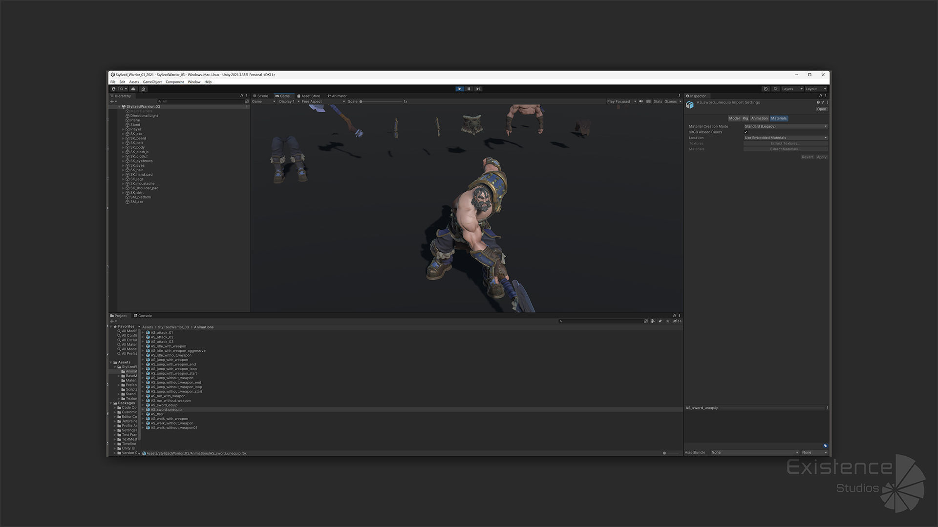 Stylized Warrior 03 - Fantasy Characters - Axe Heroes - 32 Low-poly 3D model_27
