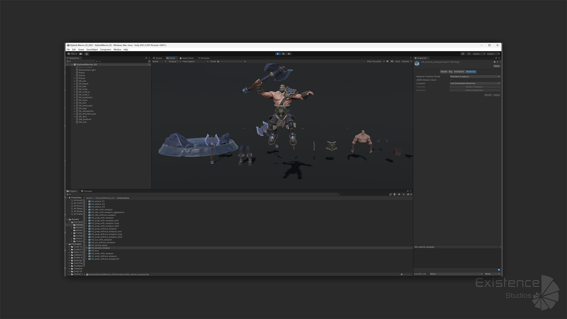 Stylized Warrior 03 - Fantasy Characters - Axe Heroes - 32 Low-poly 3D model_24