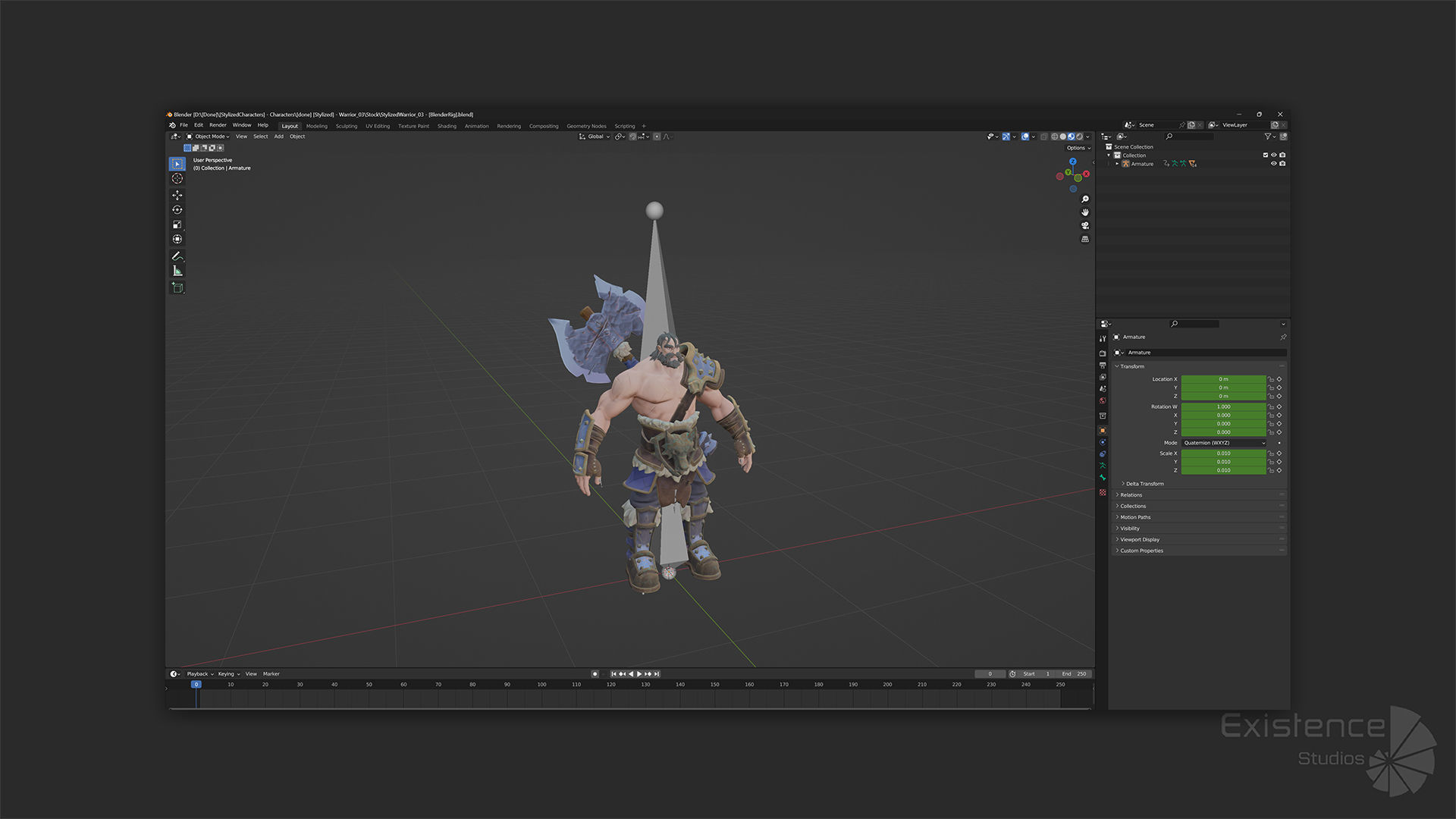 Stylized Warrior 03 - Fantasy Characters - Axe Heroes - 32 Low-poly 3D model_11