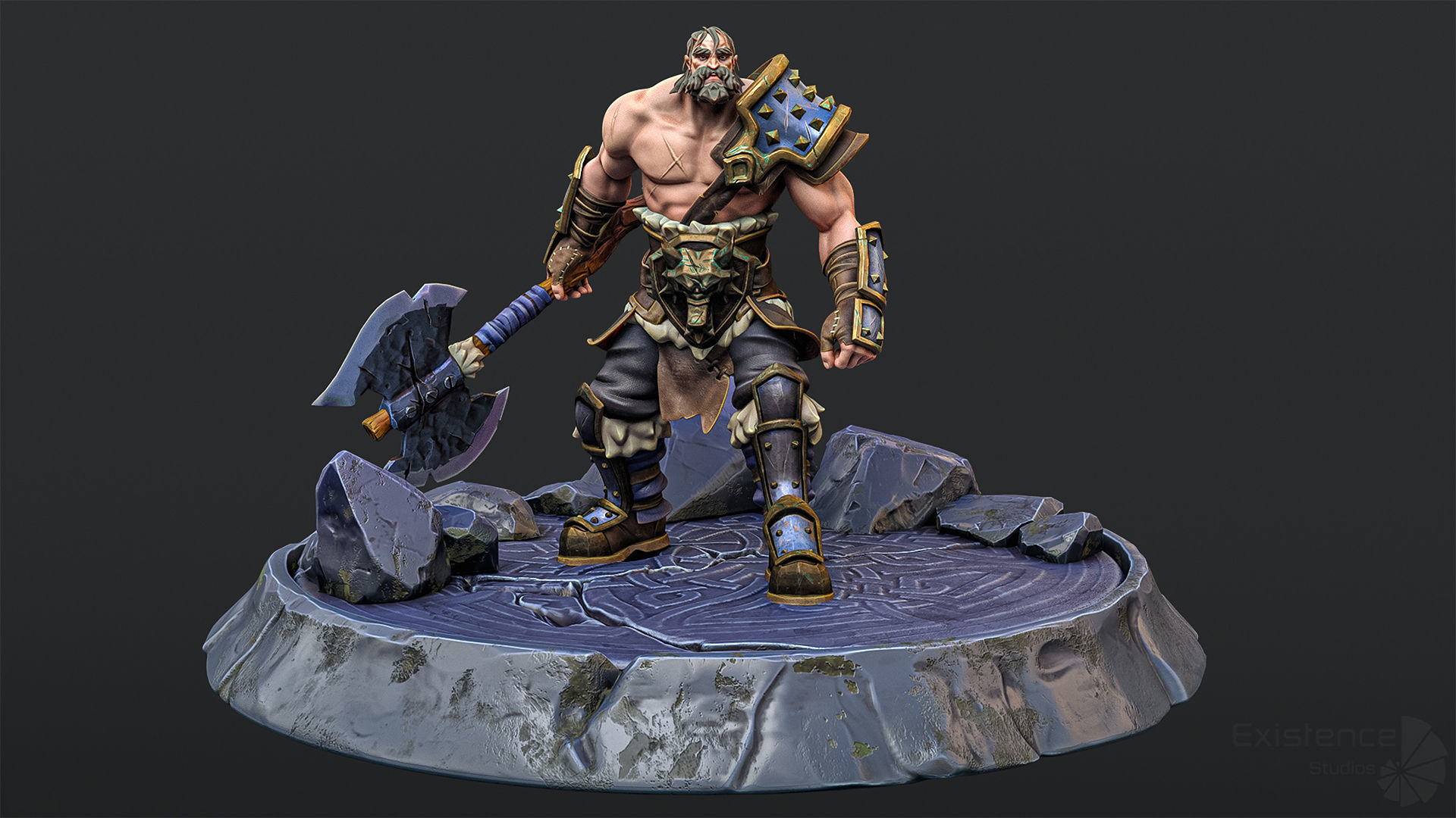 Stylized Warrior 03 - Fantasy Characters - Axe Heroes - 32 Low-poly 3D model_8