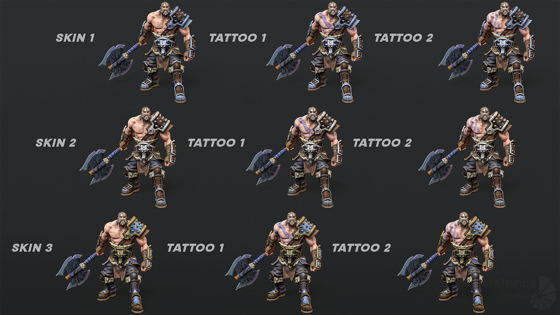 Stylized Warrior 03 - Fantasy Characters - Axe Heroes - 32 Low-poly 3D model_9