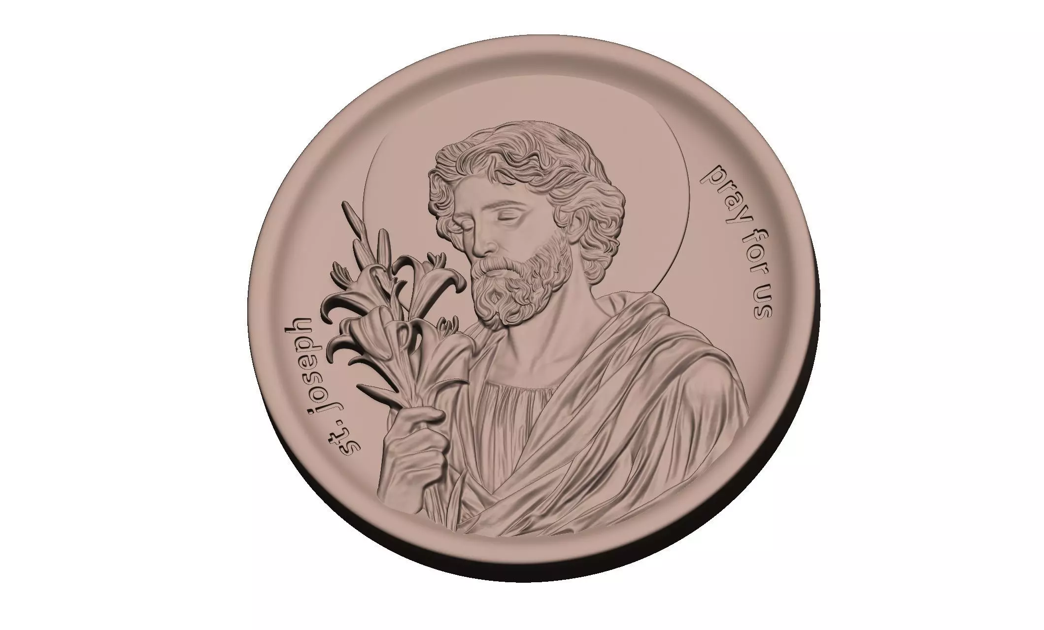 Saint Joseph Medallion 3D print model