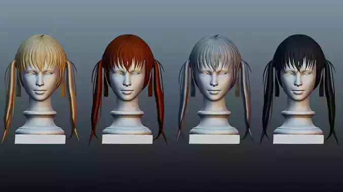 Female hair  4 colors 