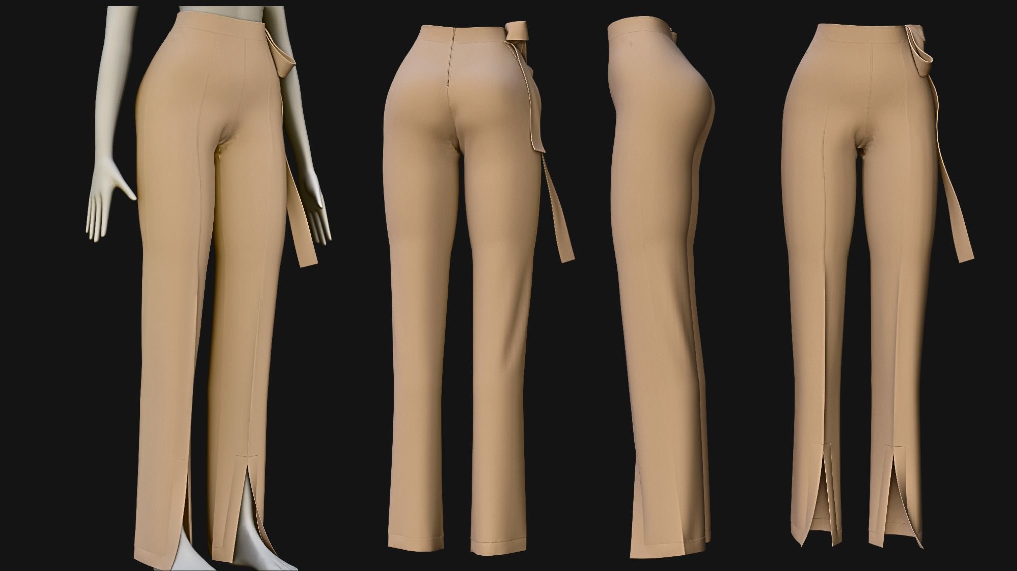 Female pants pack - 3D Model Low-poly 3D model_3
