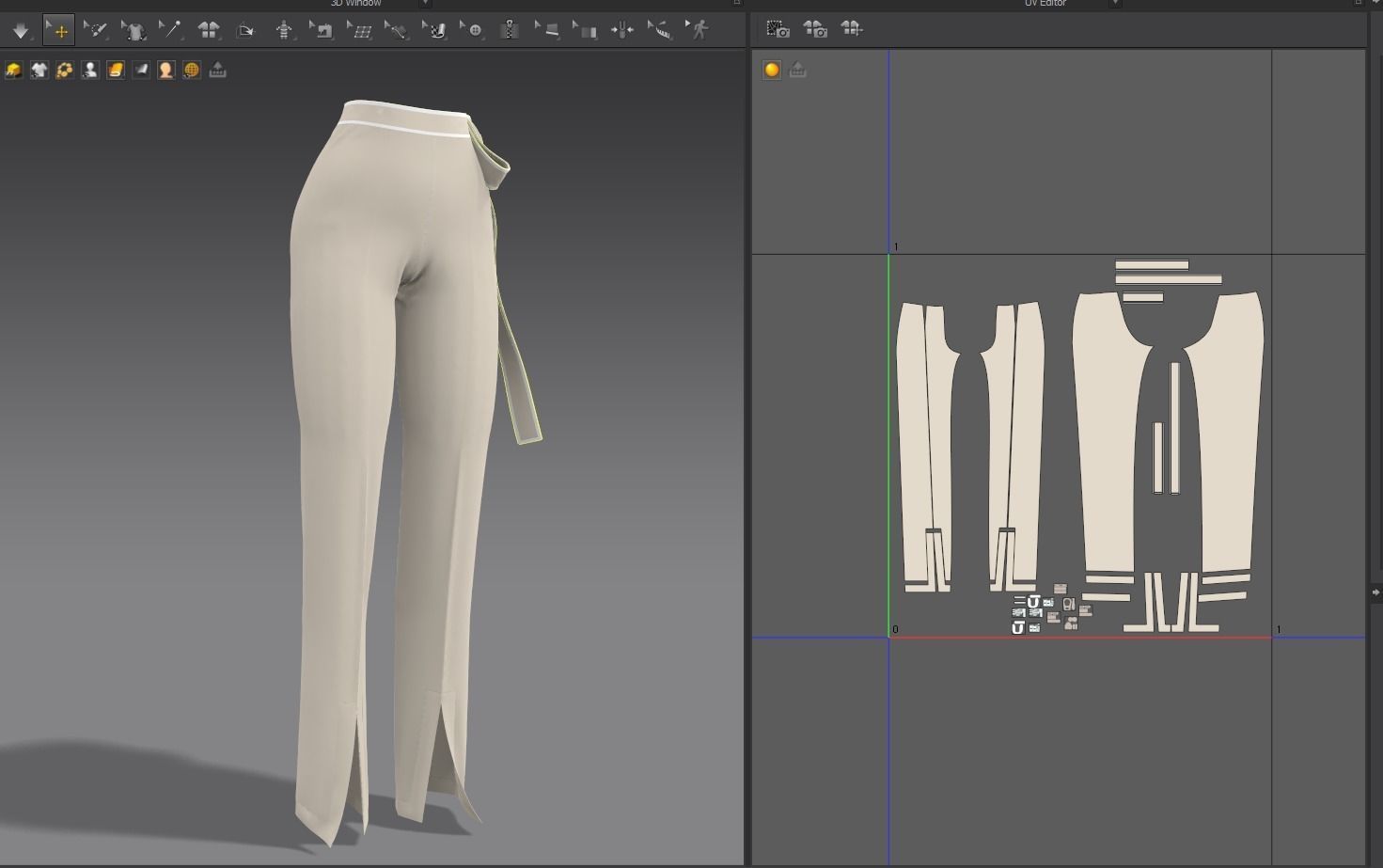 Female pants pack - 3D Model Low-poly 3D model_13
