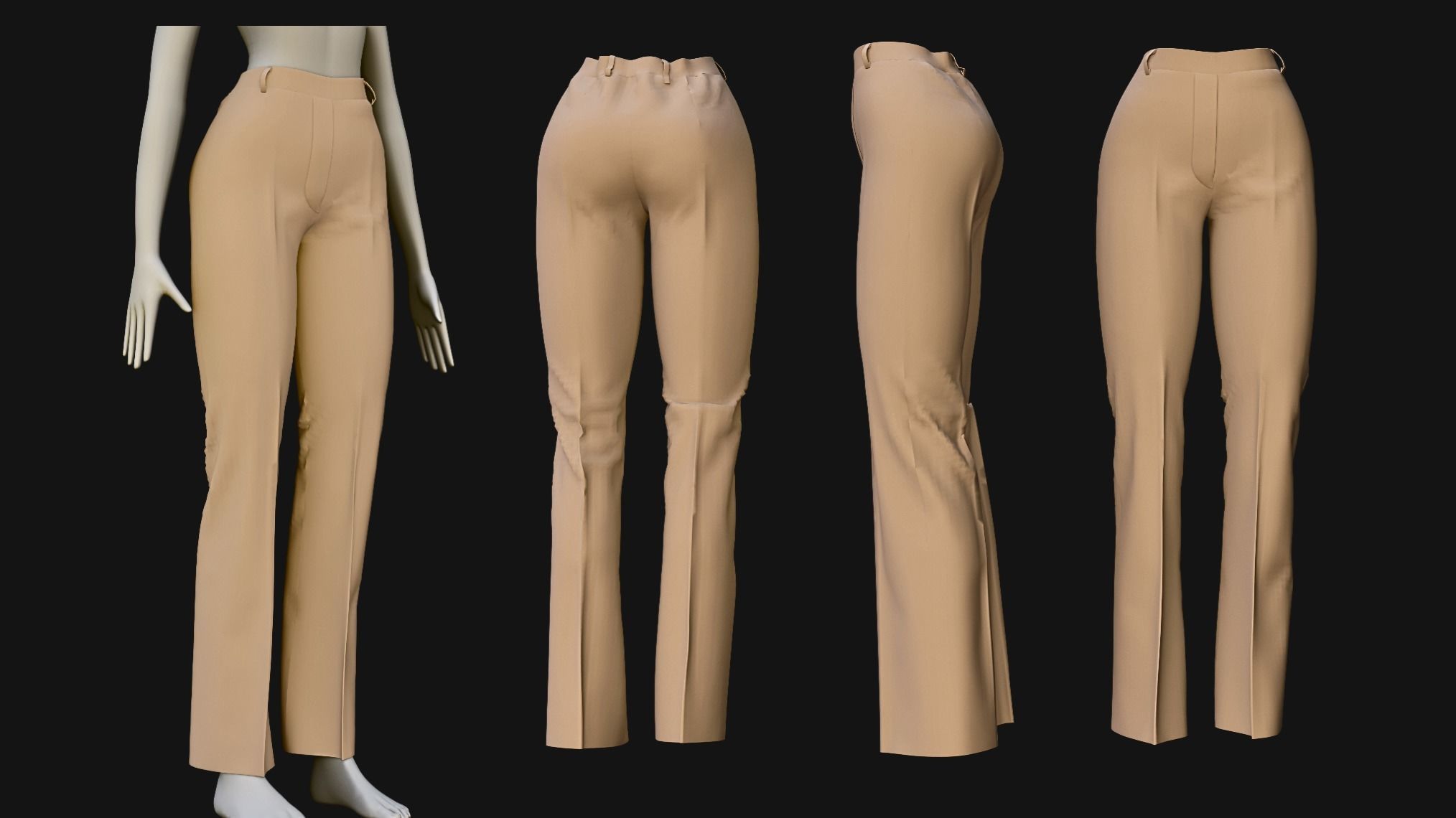 Female pants pack - 3D Model Low-poly 3D model_8