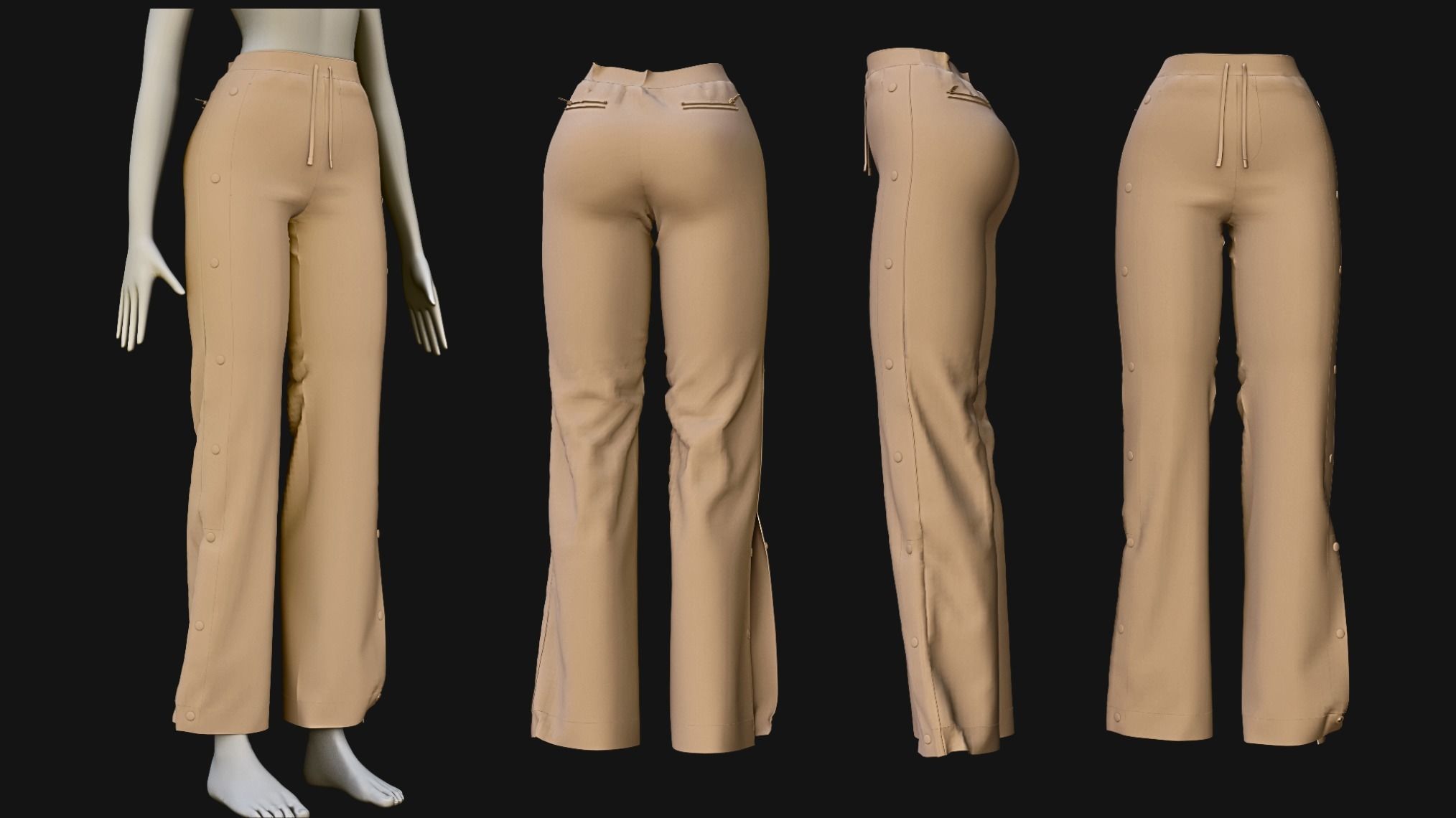 Female pants pack - 3D Model Low-poly 3D model_9