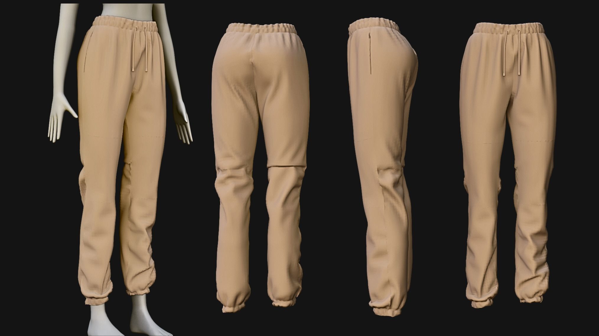 Female pants pack - 3D Model Low-poly 3D model_2