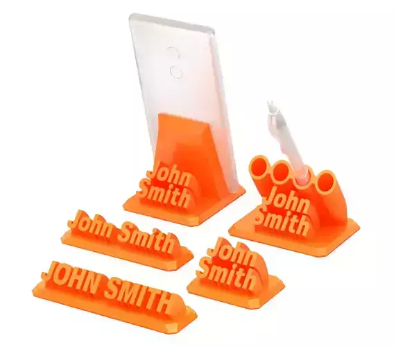 Your Name On Sweeping Text Plate 3D print model