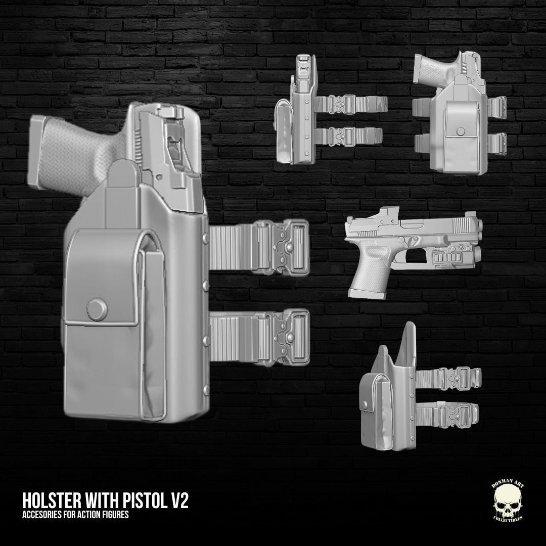 Holster V2 accessory 3D printable files for Action Figures 3D print model_13
