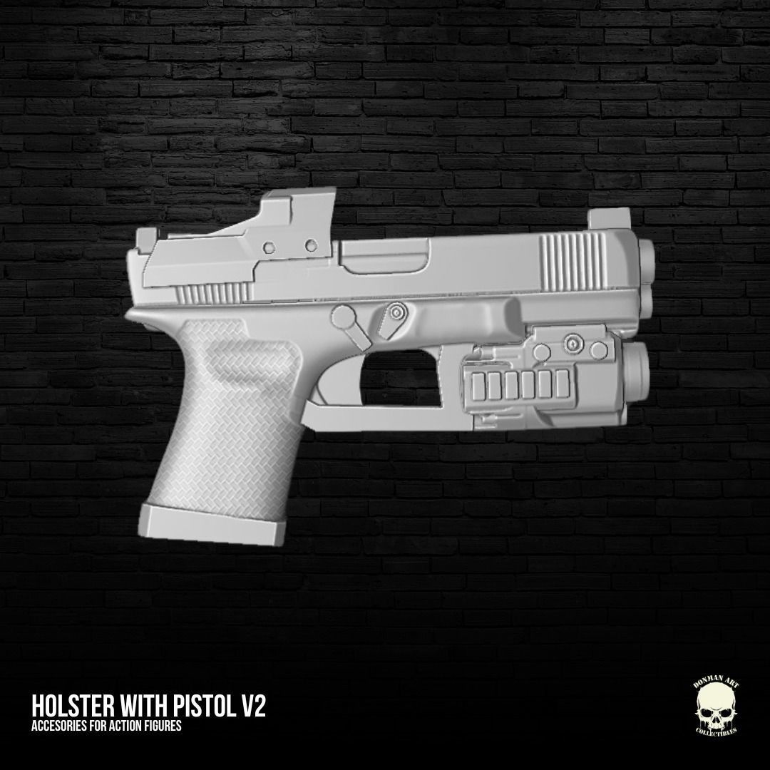 Holster V2 accessory 3D printable files for Action Figures 3D print model_9